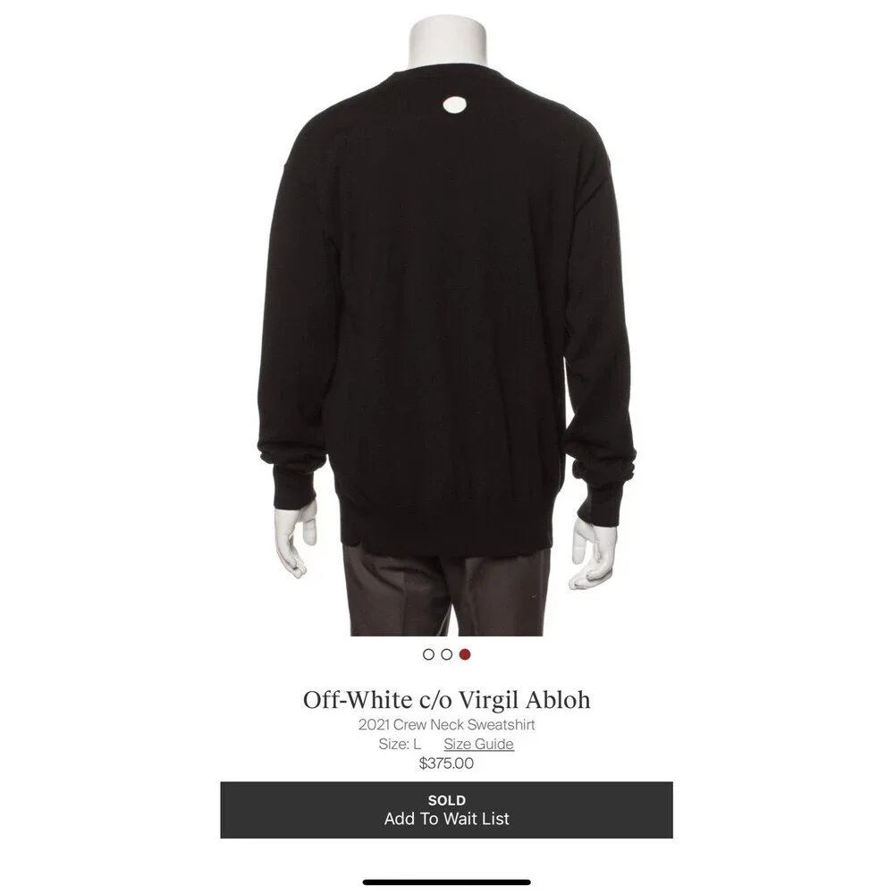 Authentic Off White Crewneck Large